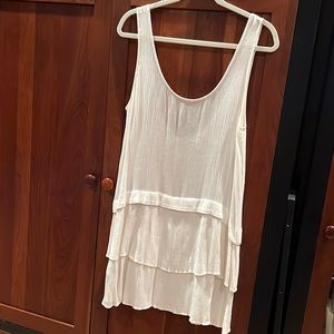 BcbgGeneration sleeveless tiered dress in cream, size L